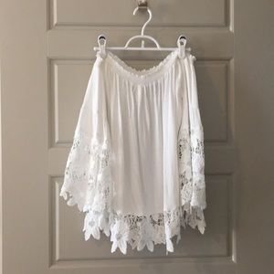 White off the shoulder shirt